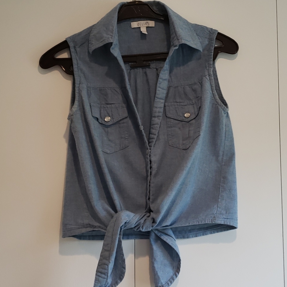 Denim cropped vest - dELiA*s